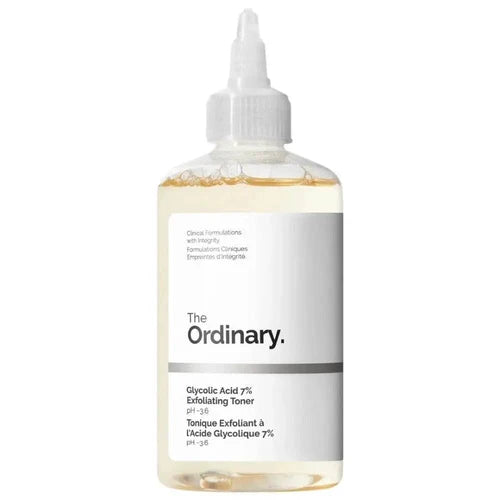 The Ordinary Glycolic Acid 7% Toning Solution bottle for exfoliating and brightening skin – Alire Beauty
